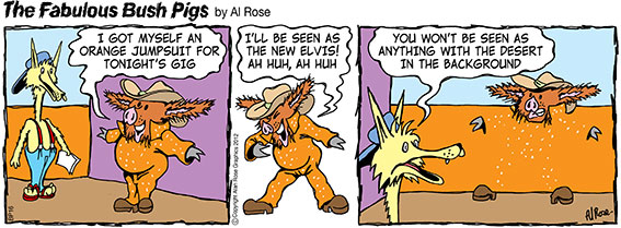 Orange Jumpsuit mingles with outback background