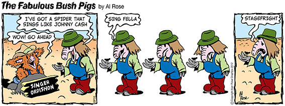 man has singing spider