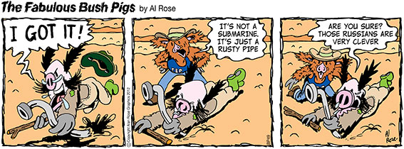 Submarine periscope is a rusty pipe?