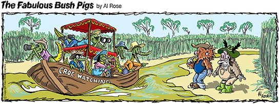 Boat load of crocs watch out for sights