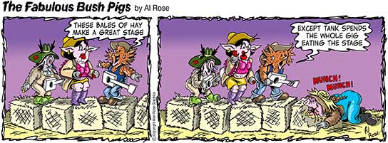 Stage made of bales of hay