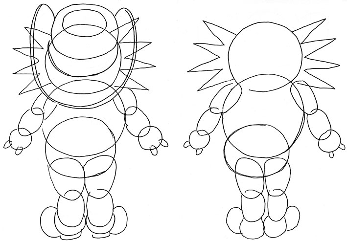 How to draw TP - back roughs