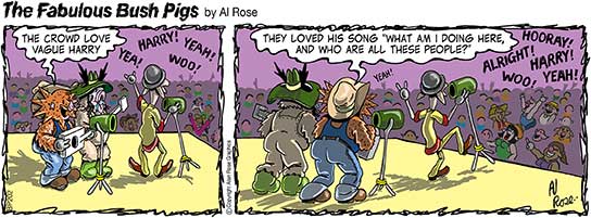 Vague Harry sings his song... "who are all these people".