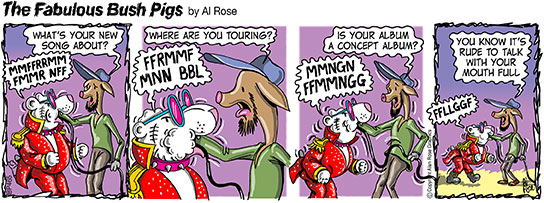 David Bowwowie chews arm of interviewer