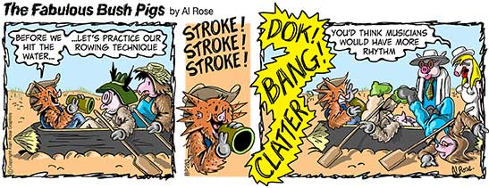 colour cartoon strip about a rowing race