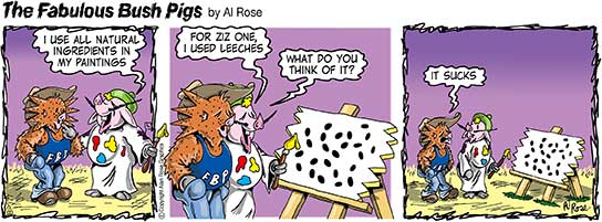 Pigasso paints with leaches