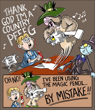 drawn pig comes to life