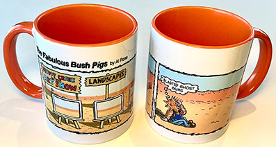 2 ceramic cartoon strip mugs